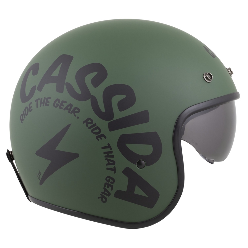 Cassida Oxygen 2.0 Gear nyitott motoros bukósisak matt zöld-fekete