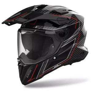 Airoh Commander 2 Carbon Stylish enduro motoros bukósisak fekete-piros