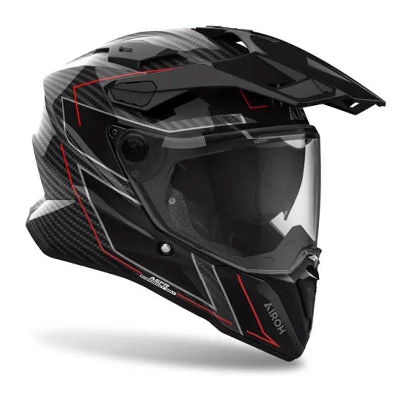 Airoh Commander 2 Carbon Stylish enduro motoros bukósisak fekete-piros