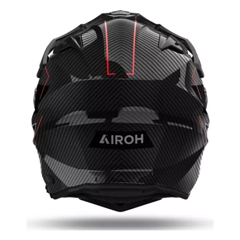 Airoh Commander 2 Carbon Stylish enduro motoros bukósisak fekete-piros