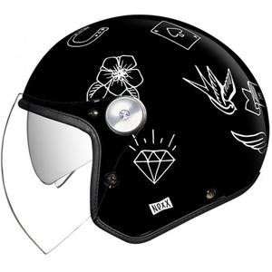 Nexx X.G30 Tattoo nyitott motoros bukósisak fekete-fehér