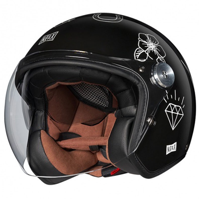 Nexx X.G30 Tattoo nyitott motoros bukósisak fekete-fehér