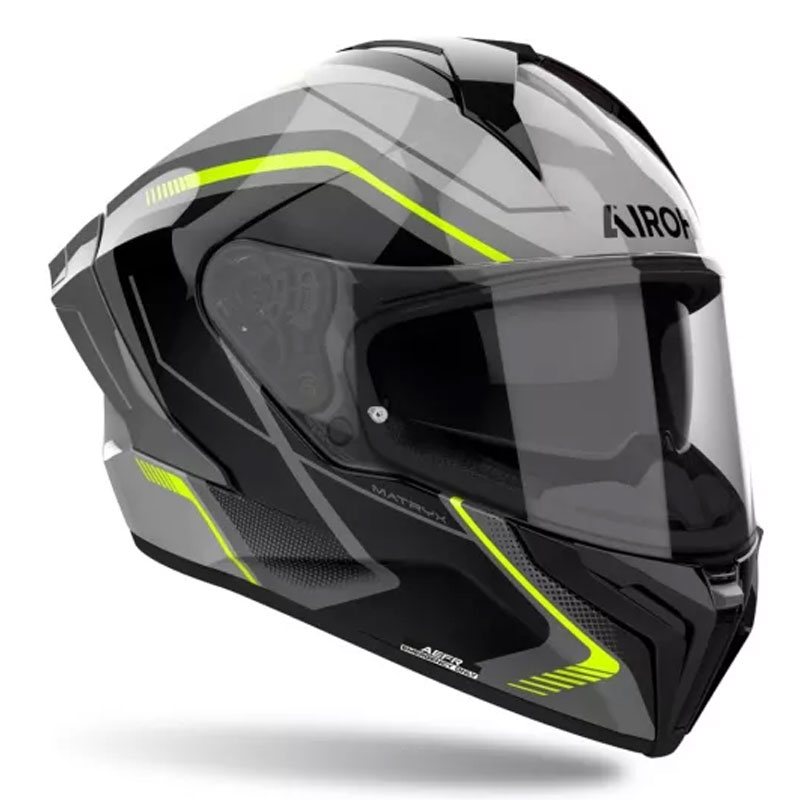 Airoh MATRYX Wide zárt motoros bukósisak fekete-szürke-sárga