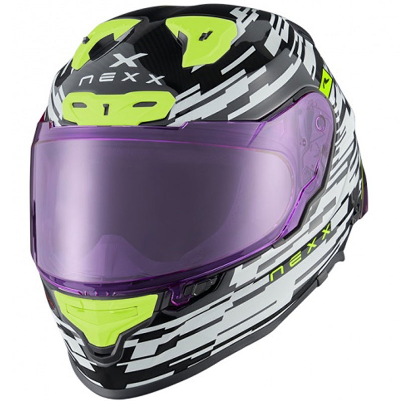 Nexx X.R3R Glitch Racer zárt motoros bukósisak fehér-fluo sárga kiárusítás