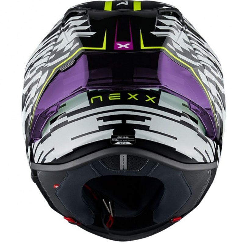 Nexx X.R3R Glitch Racer zárt motoros bukósisak fehér-fluo sárga kiárusítás