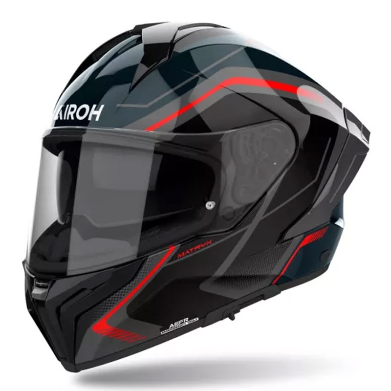 Airoh MATRYX Wide zárt motoros bukósisak fekete-szürke-piros