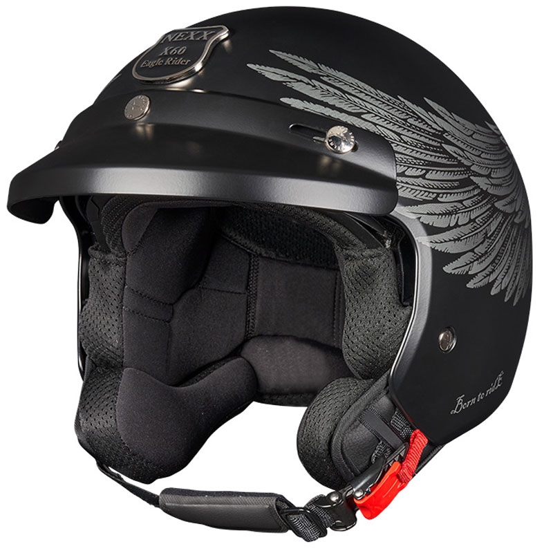 NEXX Y.10 EAGLE RIDER nyitott motoros bukósisak fekete-szürke kiárusítás