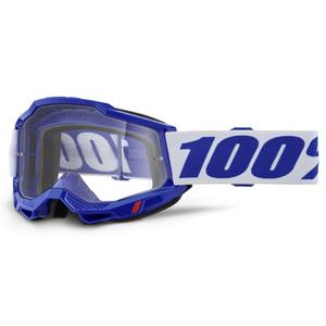 100% ACCURI 2 motocross szemüveg kék, átlátszó plexivel