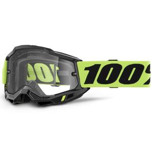 100% ACCURI 2 Enduro motokrossz szemüveg sárga, dupla átlátszó plexivel