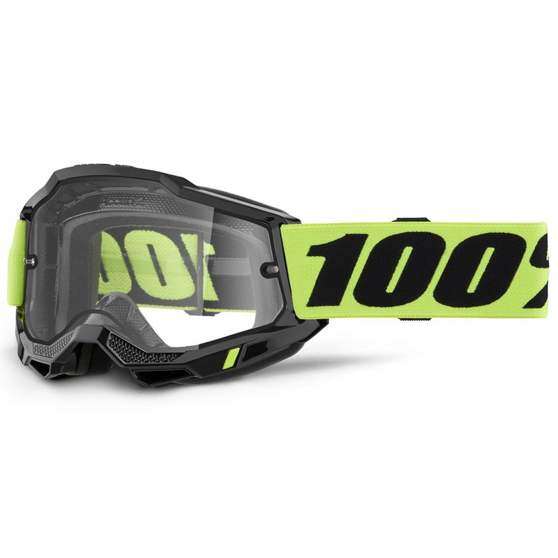 100% ACCURI 2 Enduro motokrossz szemüveg sárga dupla átlátszó plexivel