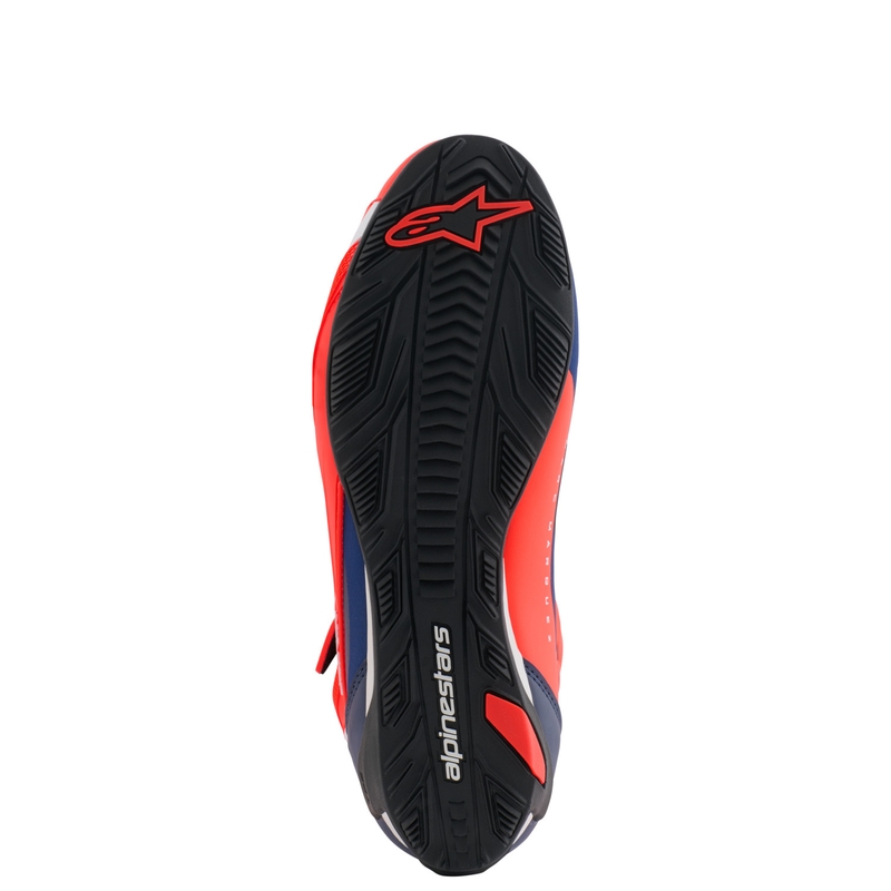 Alpinestars Faster-4 kollekció MM93 motoros cipő fluo piros-kék-fehér