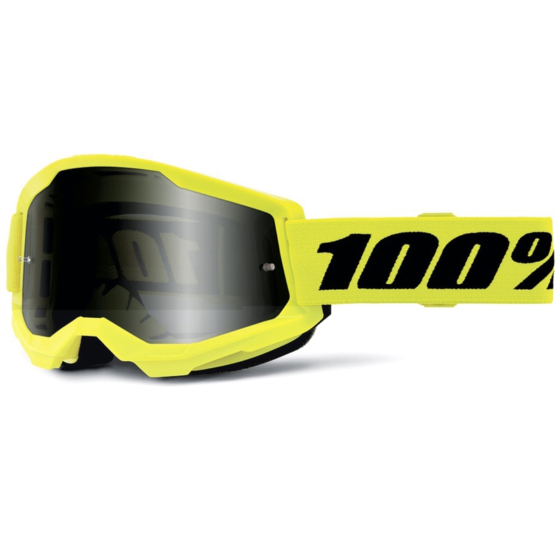 100% ACCURI 2 Sand motokrossz szemüveg sárga, dupla füstös plexivel