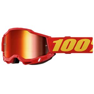 100% ACCURI 2 gyerek motocross szemüveg piros, tükörpiros plexivel