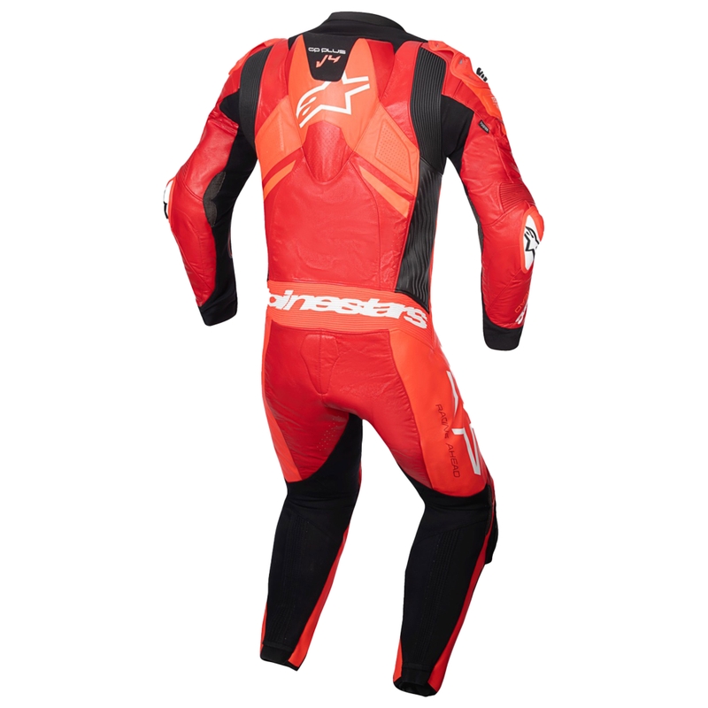 Alpinestars GP Plus V4 Sprint, Tech-air kompatibilis egyrészes bőr motoros overál fluo piros-piros-fehér-fekete