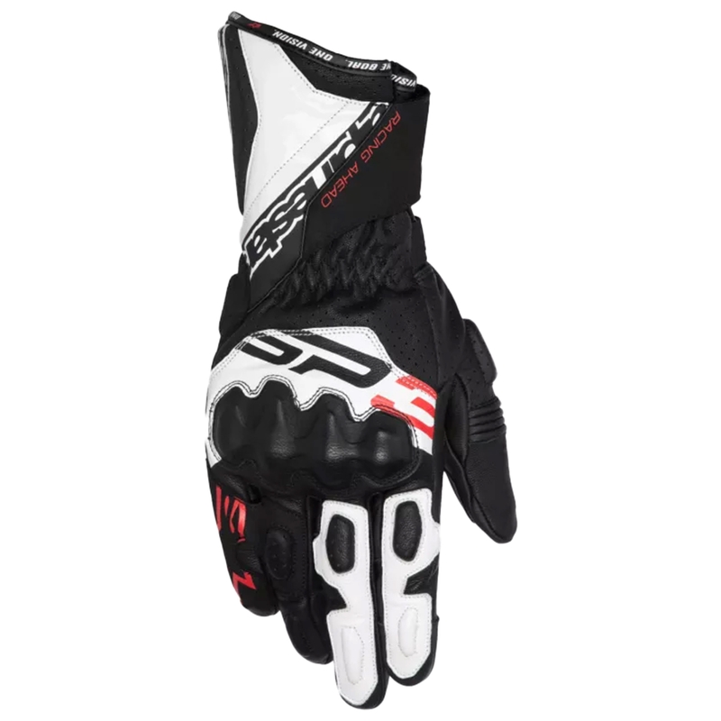 Alpinestars SP-3 motoros kesztyű fekete-fehér-fluo piros