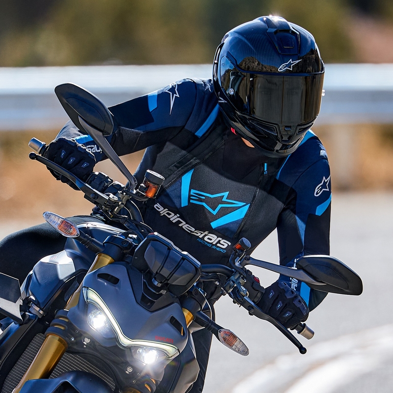 Alpinestars T-Stunt Air motoros kabát fekete-kék-világoskék