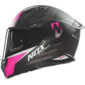 NOX N401 Crower zárt bukósisak matt fekete-rózsaszín