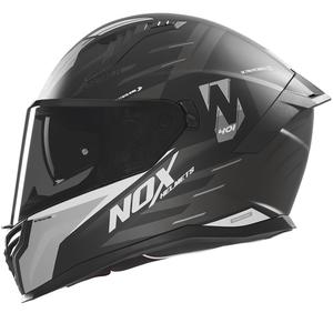 NOX N401 Crower zárt bukósisak matt fekete-ezüst