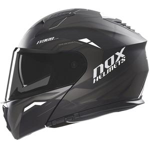NOX N968 Ultra felhajtható motoros bukósisak matt fekete-fehér