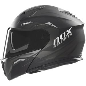 NOX N968 Ultra felhajtható motoros bukósisak matt fekete-titán