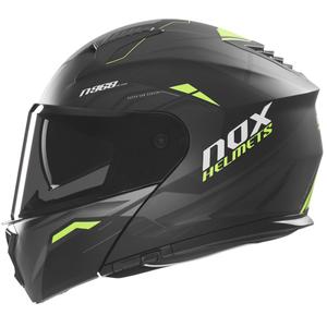 NOX N968 Ultra felhajtható motoros bukósisak matt fekete-fluo sárga