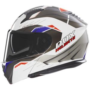 NOX N968 Ultra felhajtható motoros bukósisak fehér-szürke