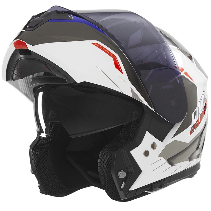 NOX N968 Ultra felhajtható motoros bukósisak fehér-szürke