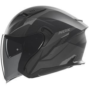NOX N130 Myst nyitott sisak matt fekete-ezüst