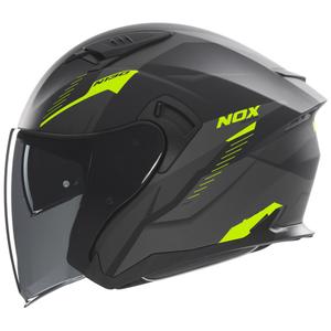 NOX N130 Myst nyitott sisak matt fekete-fluo sárga