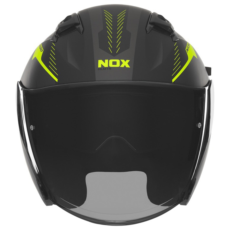 NOX N130 Myst nyitott sisak matt fekete-fluo sárga