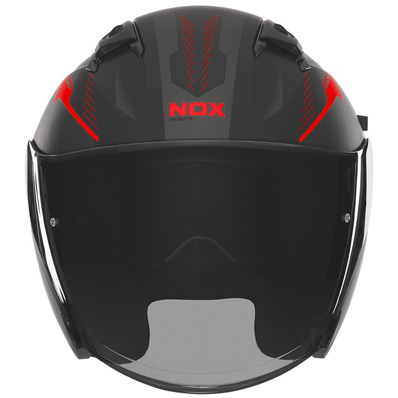 NOX N130 Myst nyitott sisak matt fekete-piros