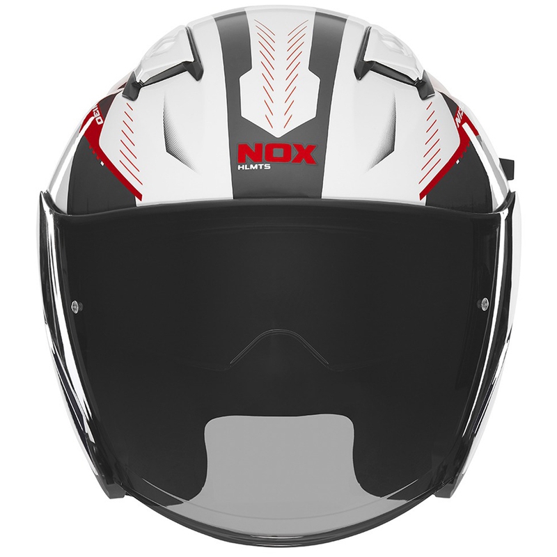 NOX N130 Myst nyitott sisak fehér-fekete-piros
