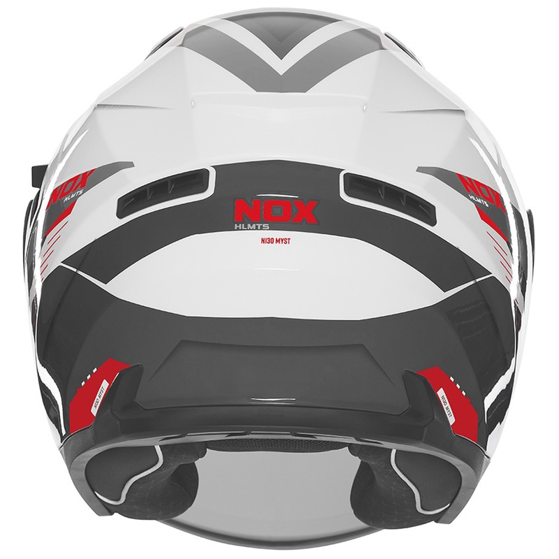 NOX N130 Myst nyitott sisak fehér-fekete-piros