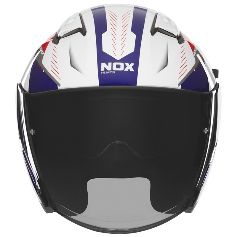 NOX N130 Myst nyitott sisak fehér-kék-piros