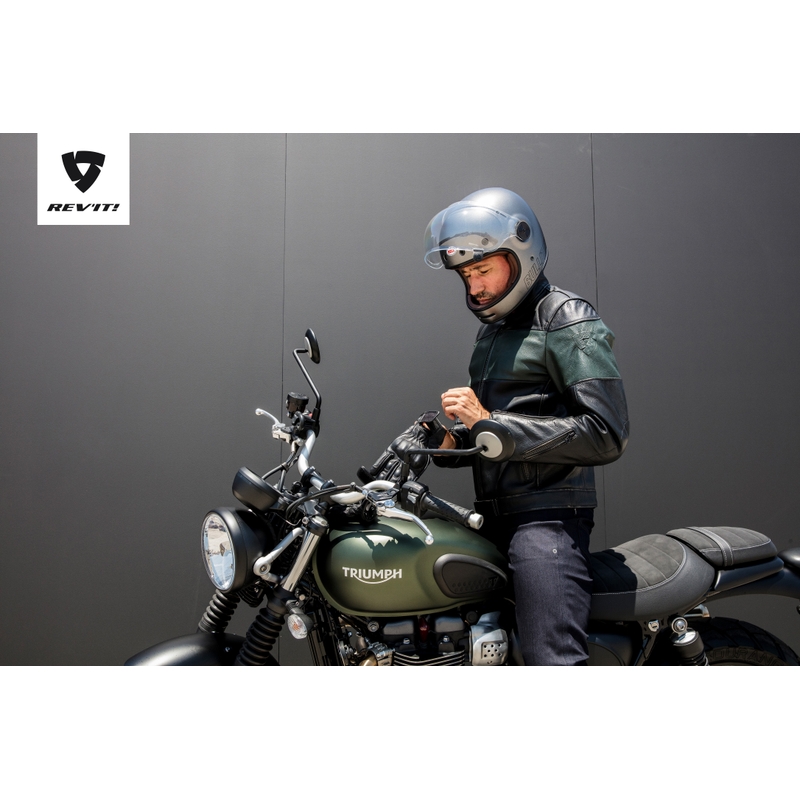 Revit Nova Vintage motoros dzseki fekete-sötétzöld