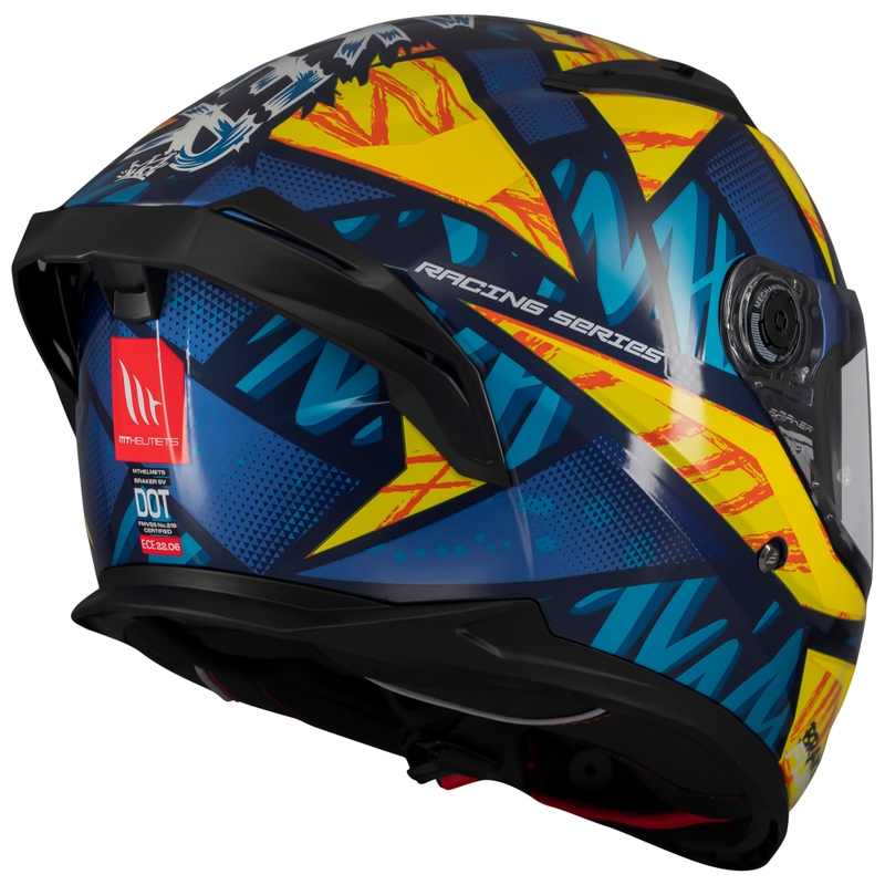 MT Braker SV Fury zárt motoros bukósisak kék-sárga
