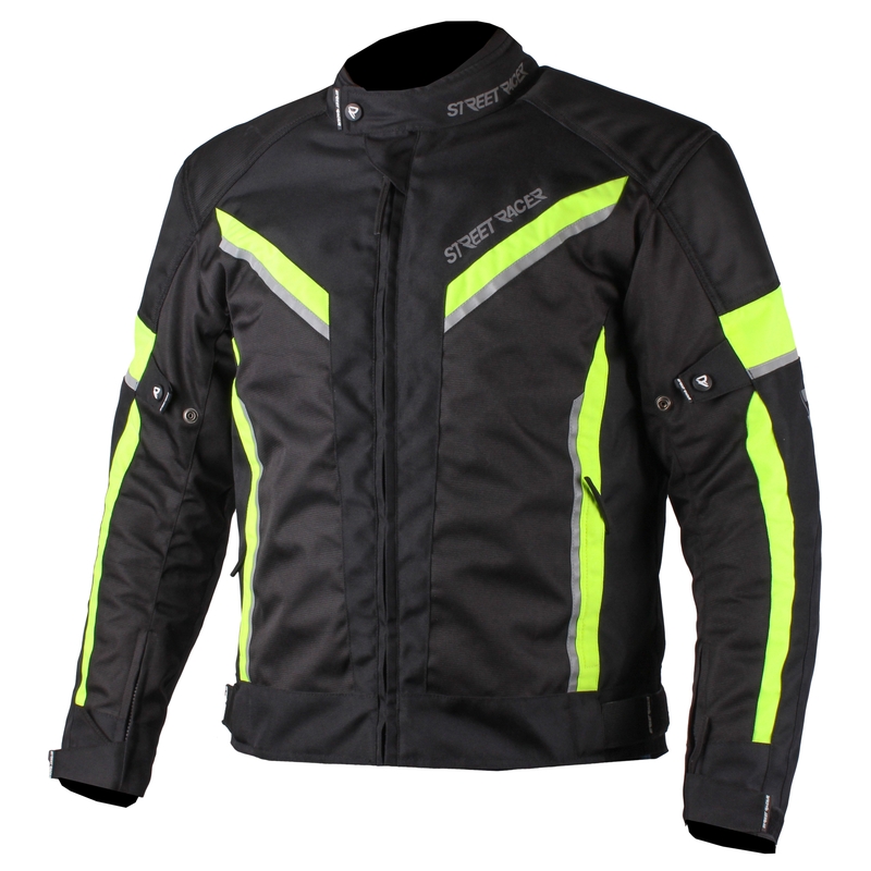 Street Racer Prestige motoros kabát fekete-fluo sárga akció kiárusítás