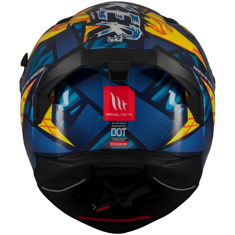 MT Braker SV Fury zárt motoros bukósisak kék-sárga