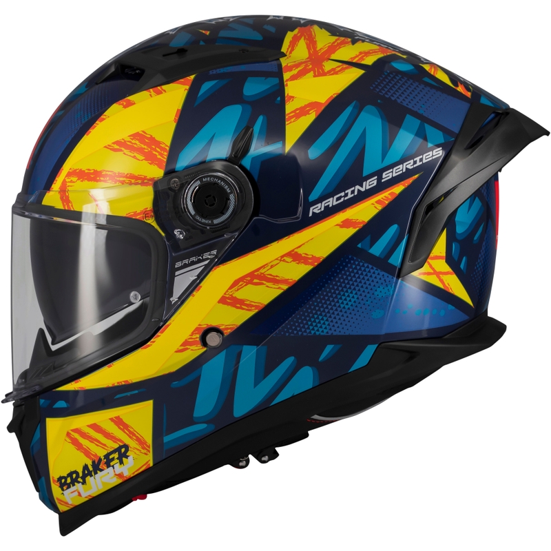 MT Braker SV Fury zárt motoros bukósisak kék-sárga