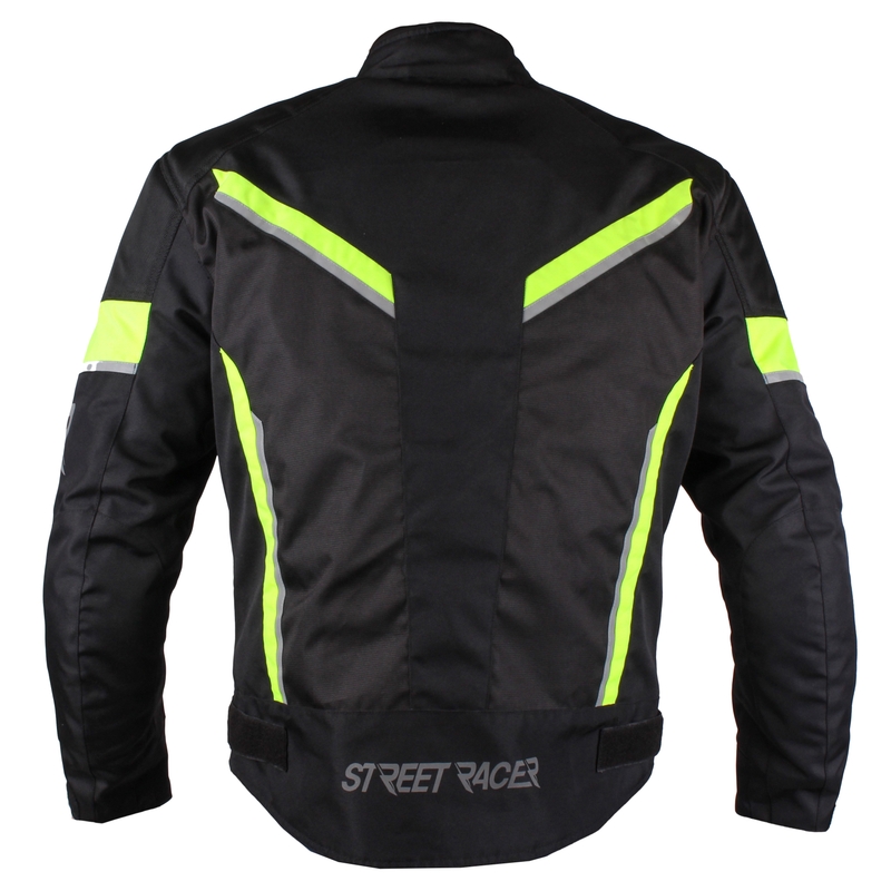 Street Racer Prestige motoros kabát fekete-fluo sárga akció kiárusítás