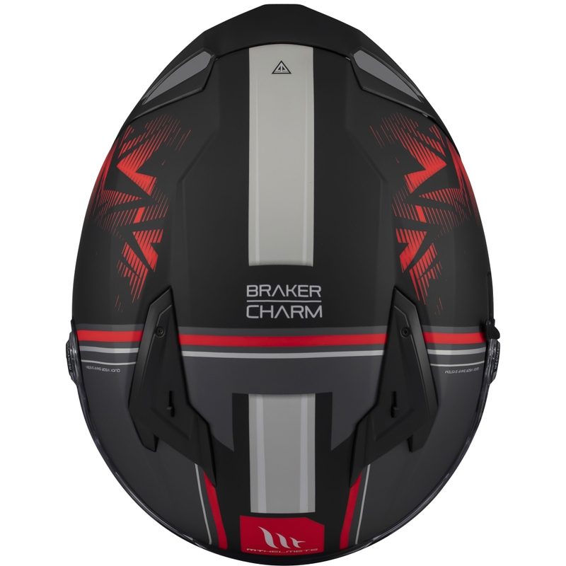 MT Braker SV Charm zárt motoros bukósisak matt fekete-piros