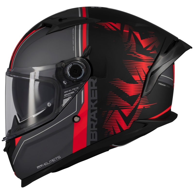 MT Braker SV Charm zárt motoros bukósisak matt fekete-piros