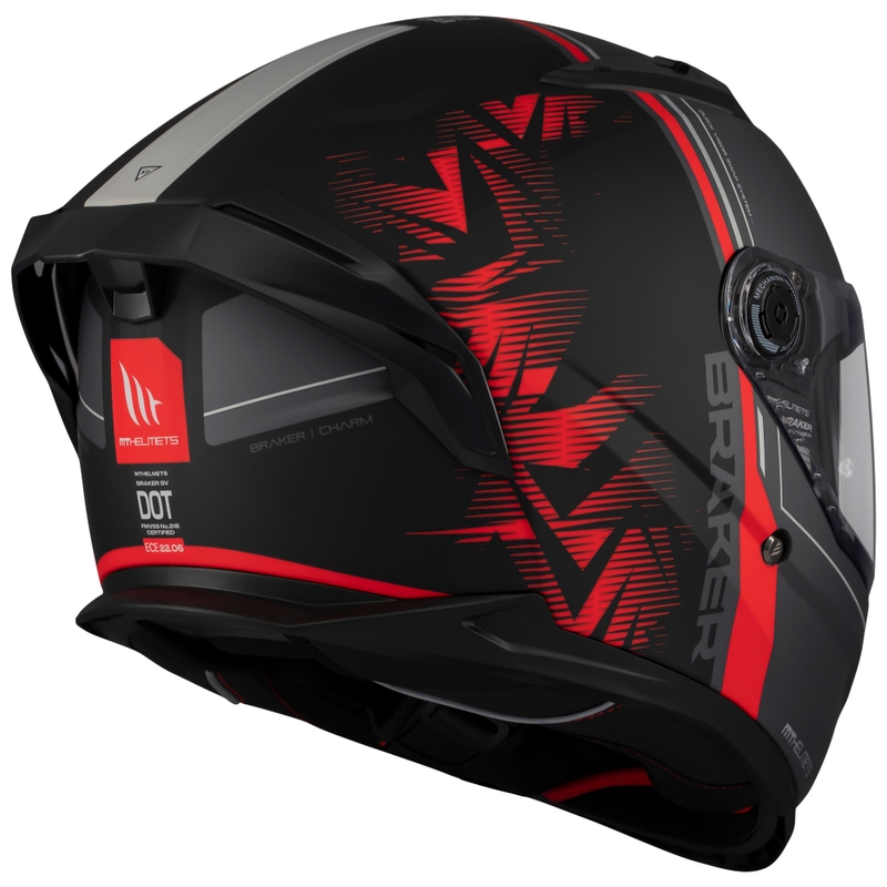MT Braker SV Charm zárt motoros bukósisak matt fekete-piros