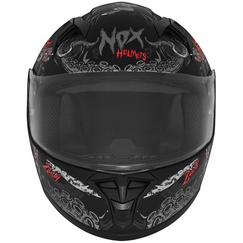 NOX N731 ZUMBI zárt gyerek bukósisak matt fekete-piros