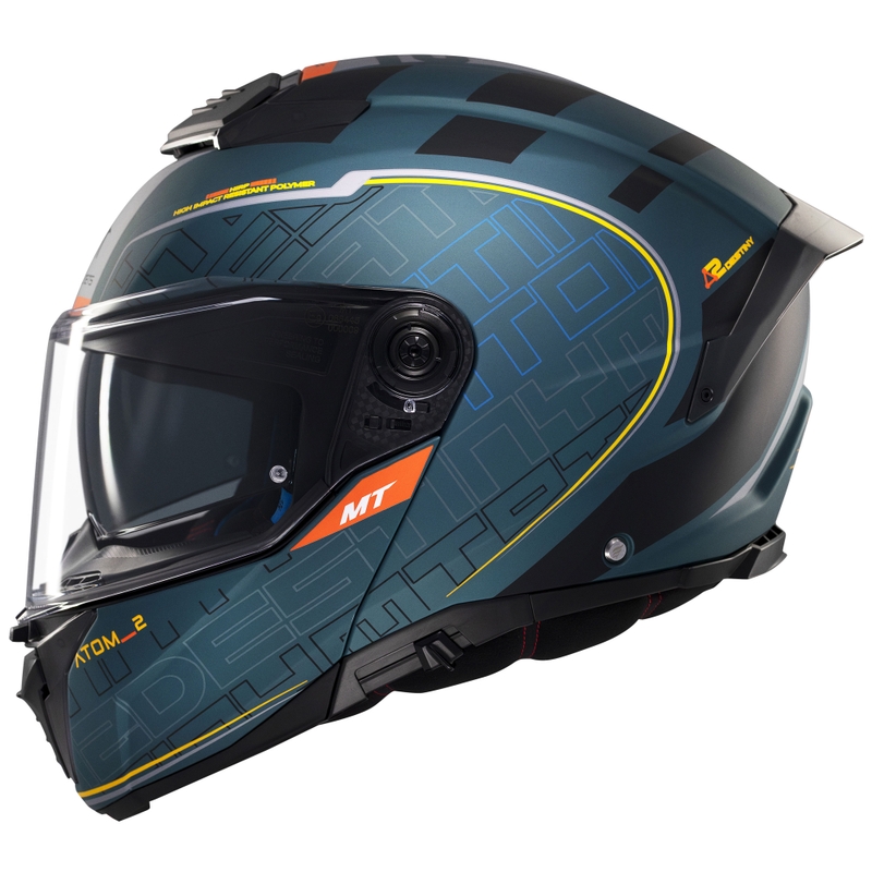 MT Atom 2 SV Destiny felnyitható motoros bukósisak matt zöld-fekete