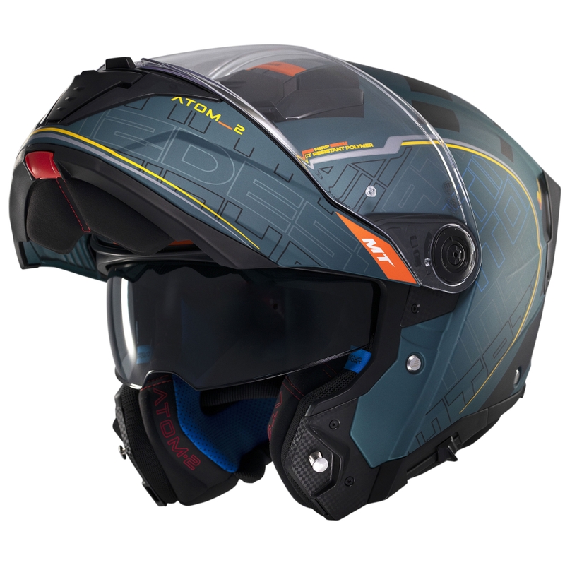 MT Atom 2 SV Destiny felnyitható motoros bukósisak matt zöld-fekete