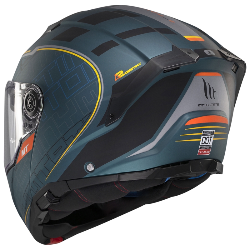 MT Atom 2 SV Destiny felnyitható motoros bukósisak matt zöld-fekete