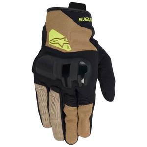 Alpinestars Chrome V2 motoros kesztyű sötét khaki-fekete-sárga
