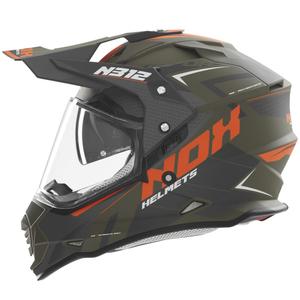 NOX N312 Vapor enduro motorkerékpár sisak matt khaki-narancssárga