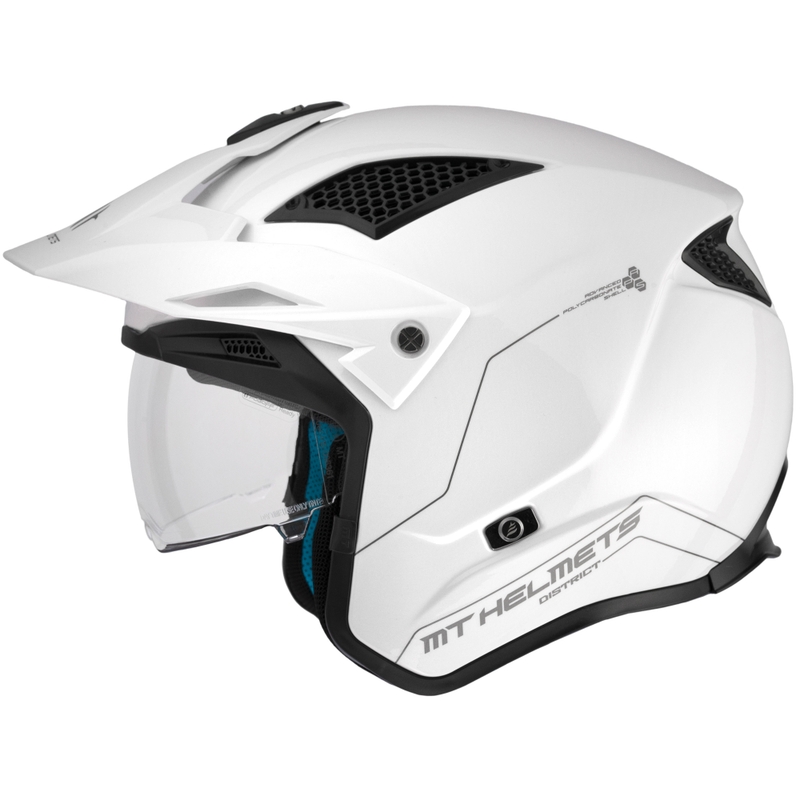 MT District SV Solid nyitott trial motoros bukósisak fehér